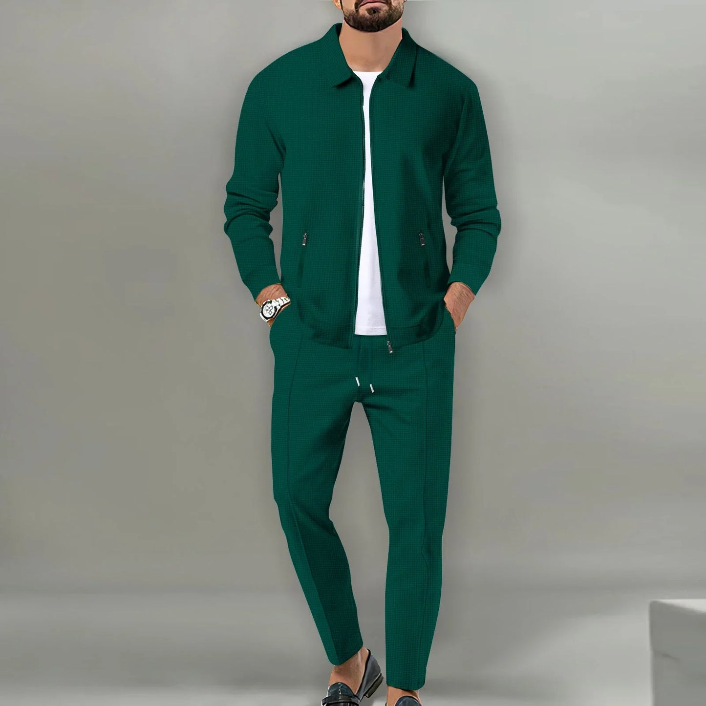 Slim Fit Jacket with Zipper Pocket Sportswear SET - Palm and Thread