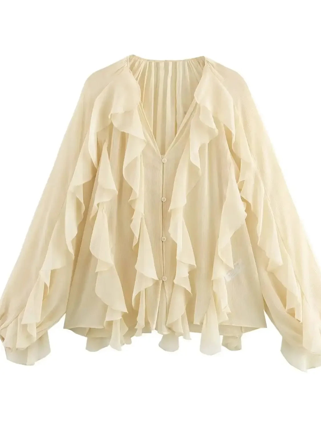 Translucent Ruffles Blouse - Palm and Thread