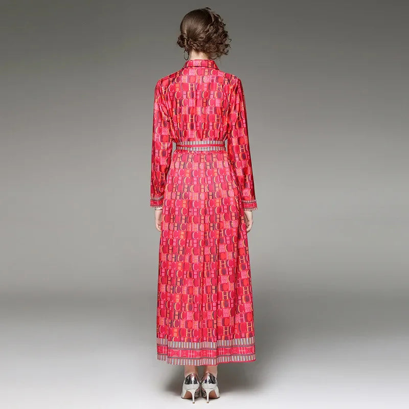 Versatile Waist-Slimming Positioning Printed Dress - Palm and Thread
