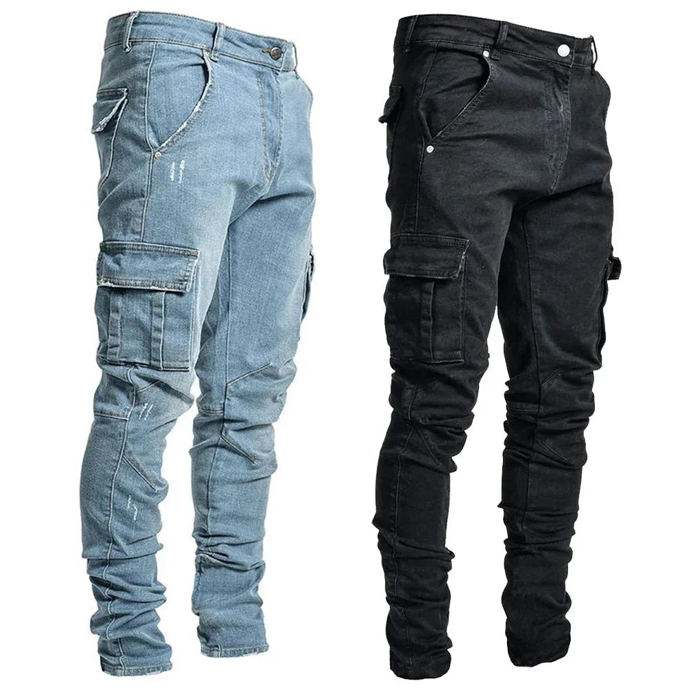 Elastic Denim Cargo Pant - Palm and Thread