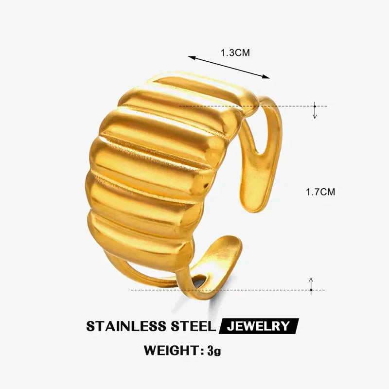 Irregular Unique Heart Metal Texture Finger Ring - Palm and Thread