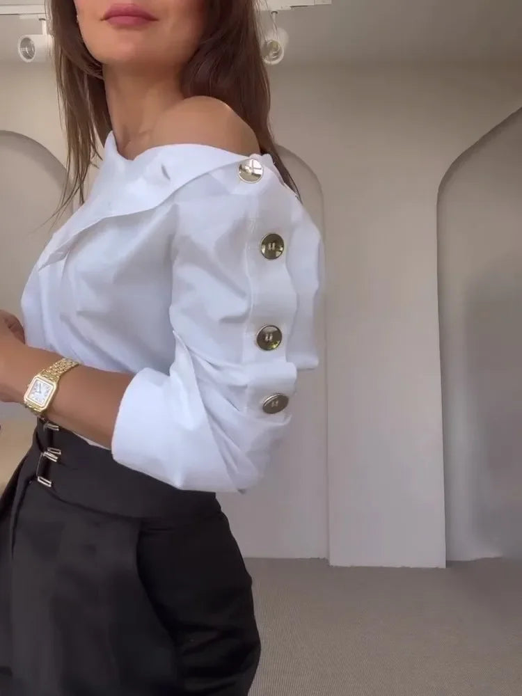 New Fashion Long-sleeve Button Blouse - Palm and Thread