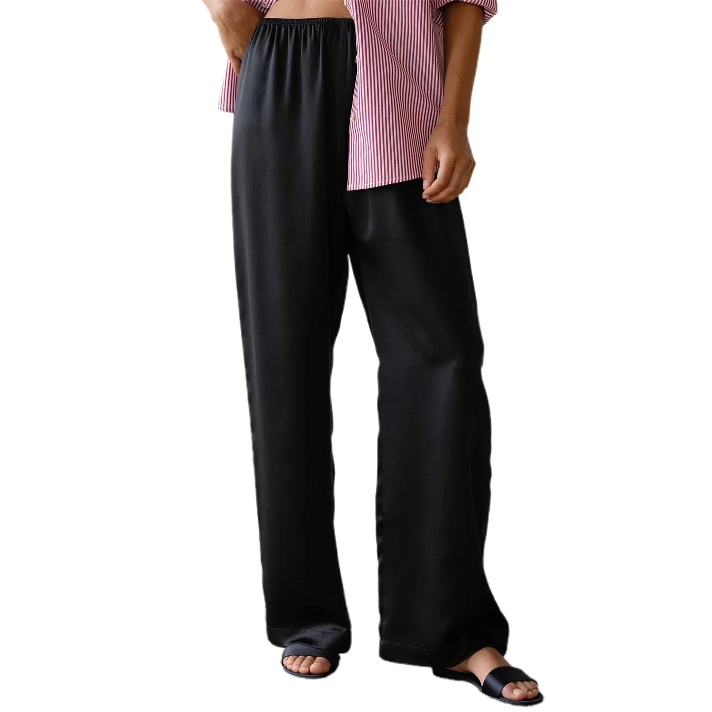 Chic Satin Wide Leg Dress Pant - Palm and Thread