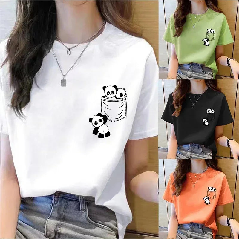 New Pocket Panda Cartoon Printed T-shirt - Palm and Thread