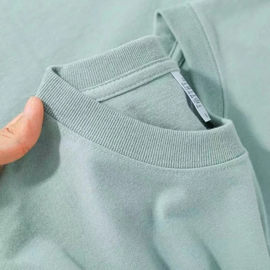 Cotton Solid Color O Neck Top - Palm and Thread