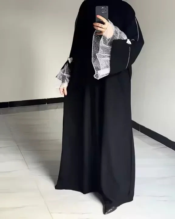 Lace Evening Party Abaya - Palm and Thread
