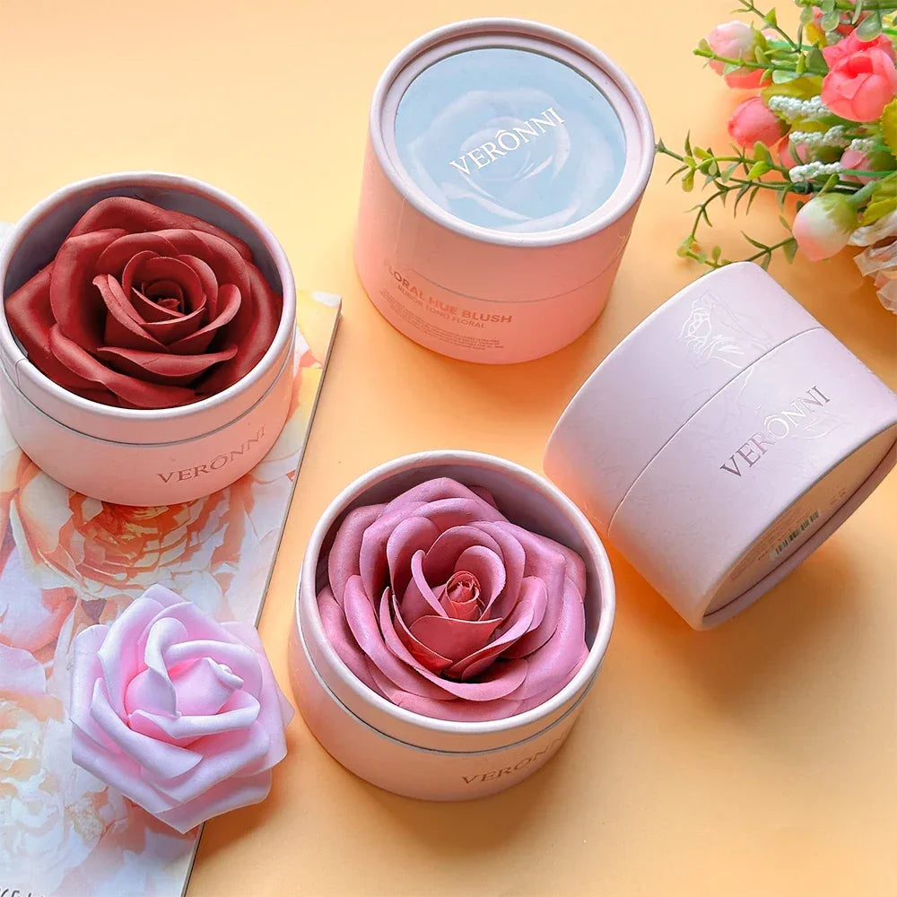 4-Shade Rose Petal Blush 3D petal rose Makeup Blush - Palm and Thread