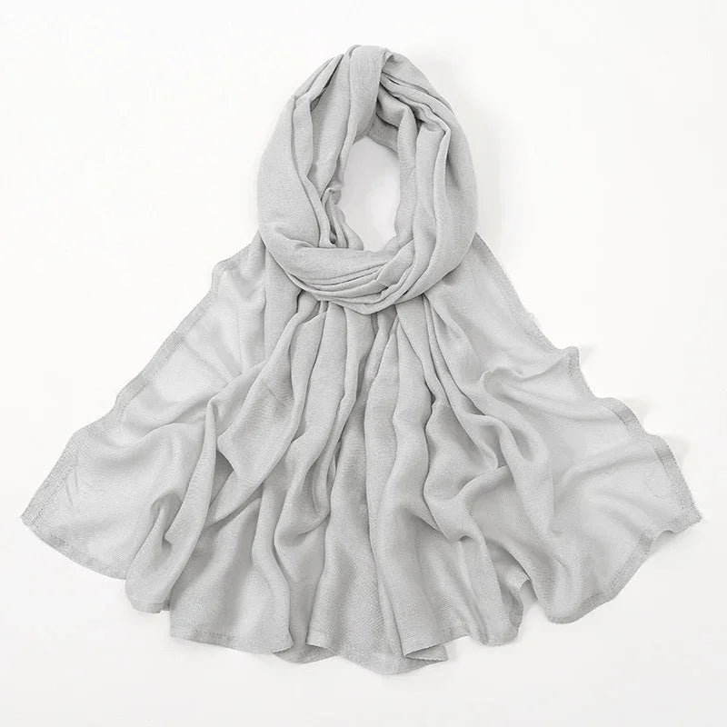 Thin Plain Shawl Soft Viscose Rayon Headscarf - Palm and Thread