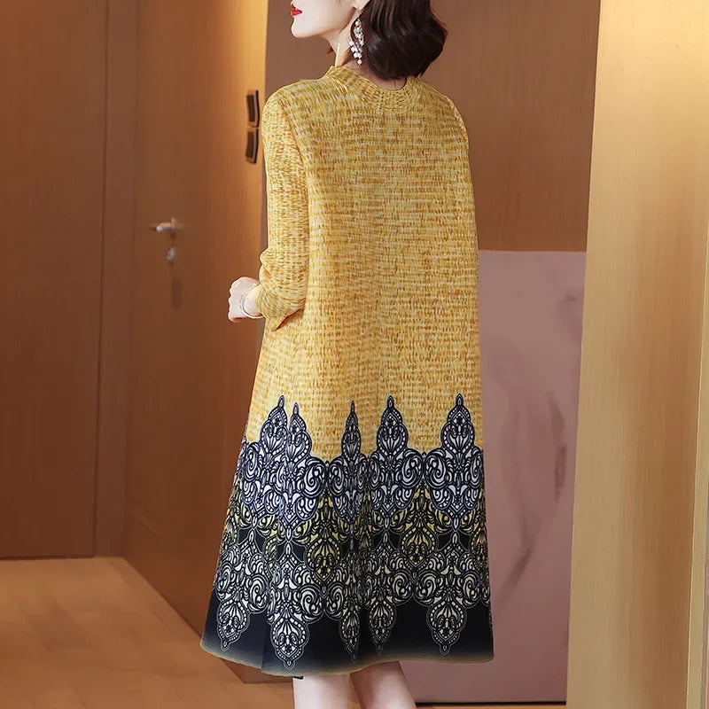 Printed Loose A-line Dress - Palm and Thread