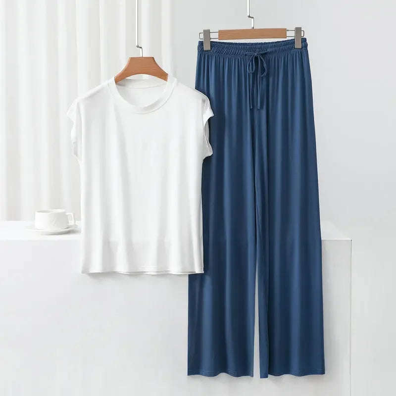Modal Loose Homewear set O-neck streetwear Casual pajama - Palm and Thread