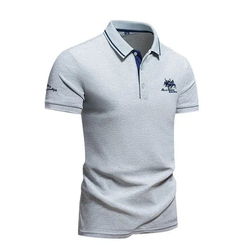 Short Sleeve Embroidered Polo T-Shirt - Palm and Thread