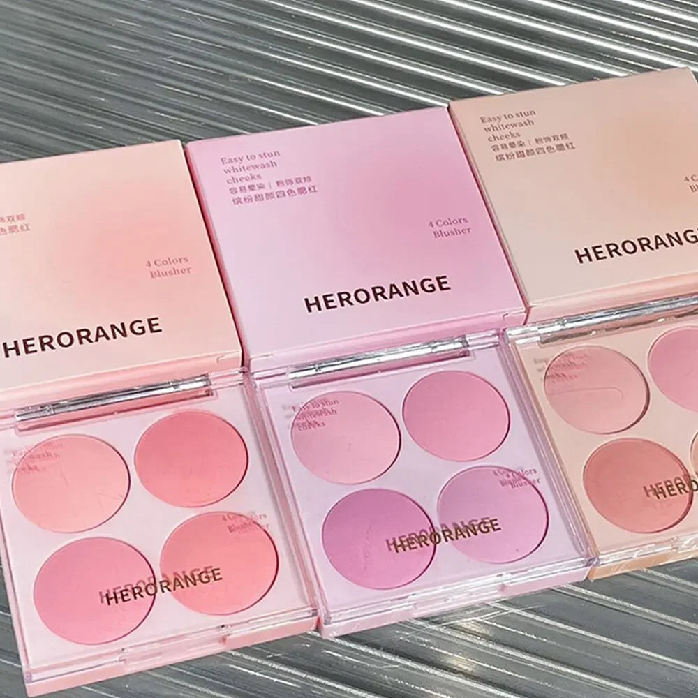 4 Colors Blush Powder Face Makeup Set - Palm and Thread