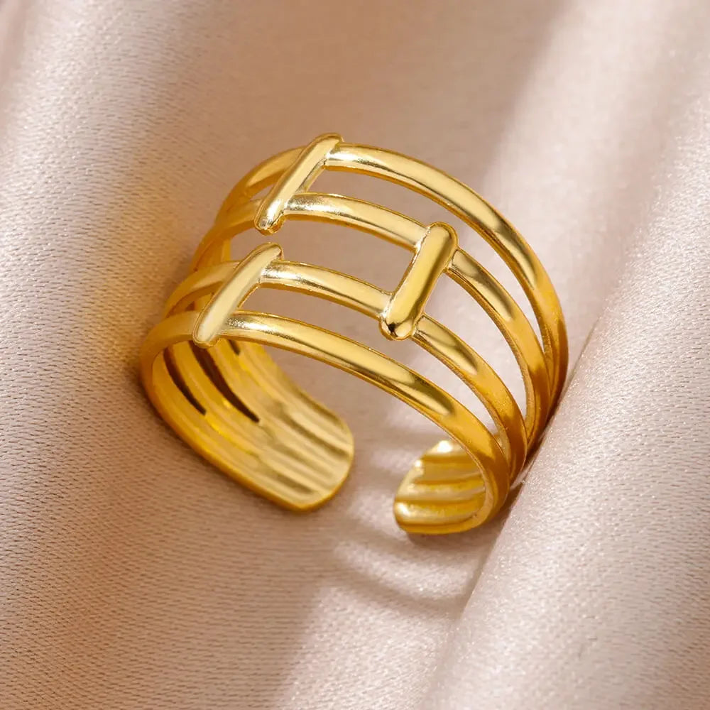 Stainless Steel Angel Feather Ring - Palm and Thread