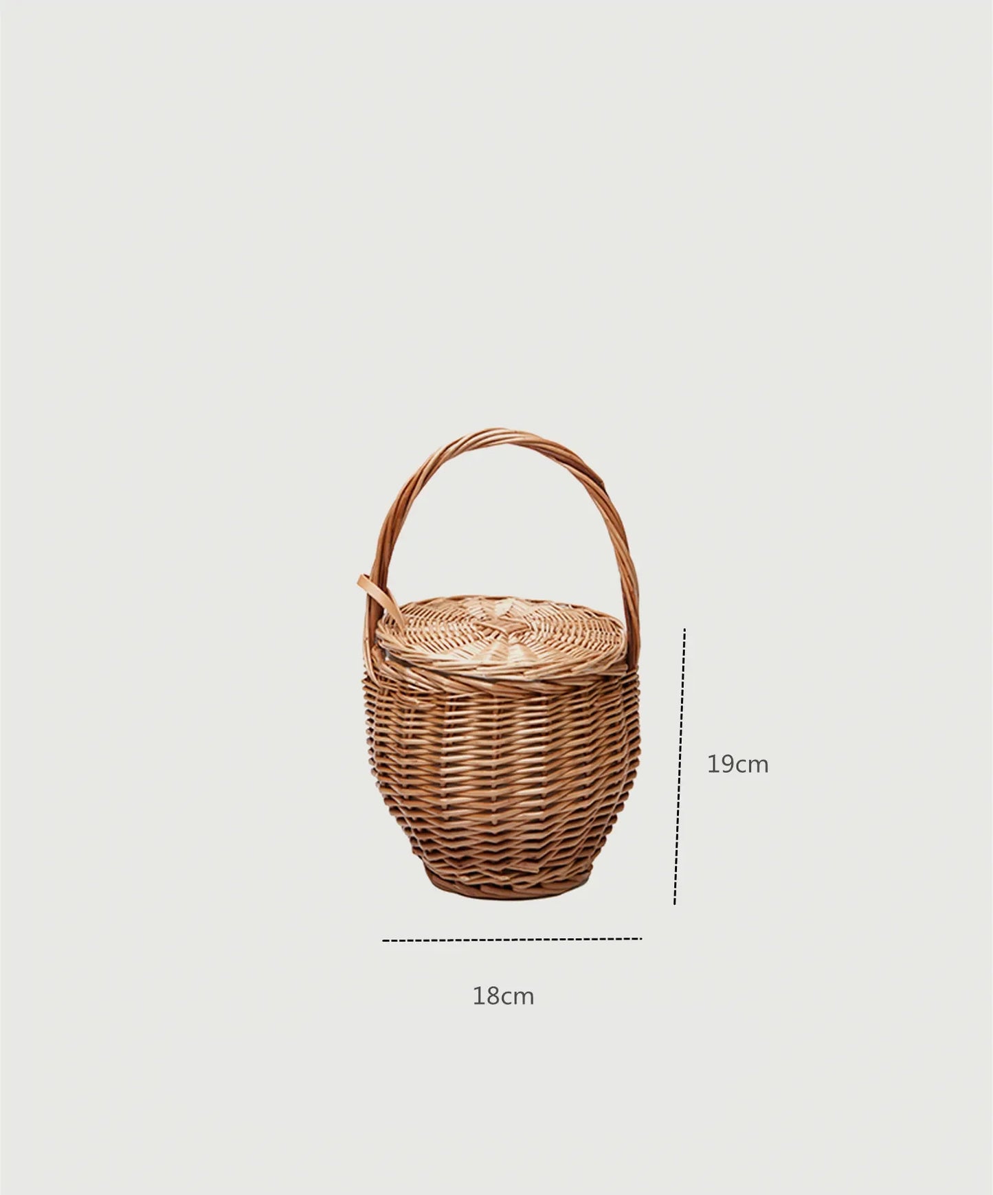 Wicker basket beach natural rattan straw bucket handbag - Palm and Thread