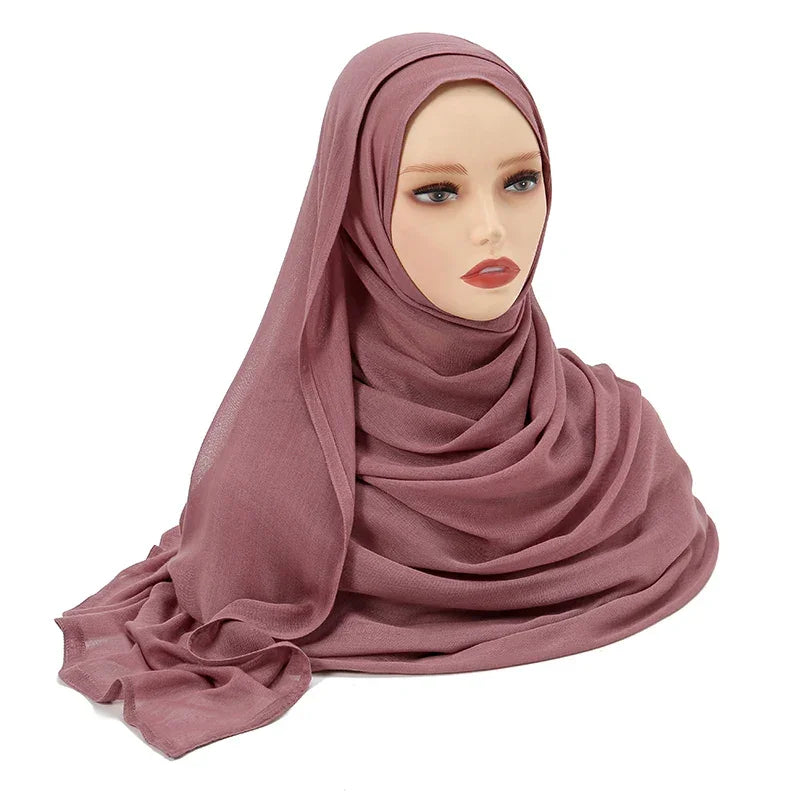 Thin Plain Shawl Soft Viscose Rayon Headscarf - Palm and Thread