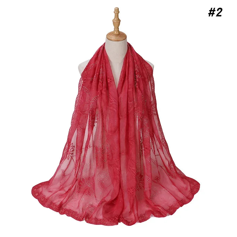 Silk Embroidered Baotou Gauze Fashion Scarf - Palm and Thread