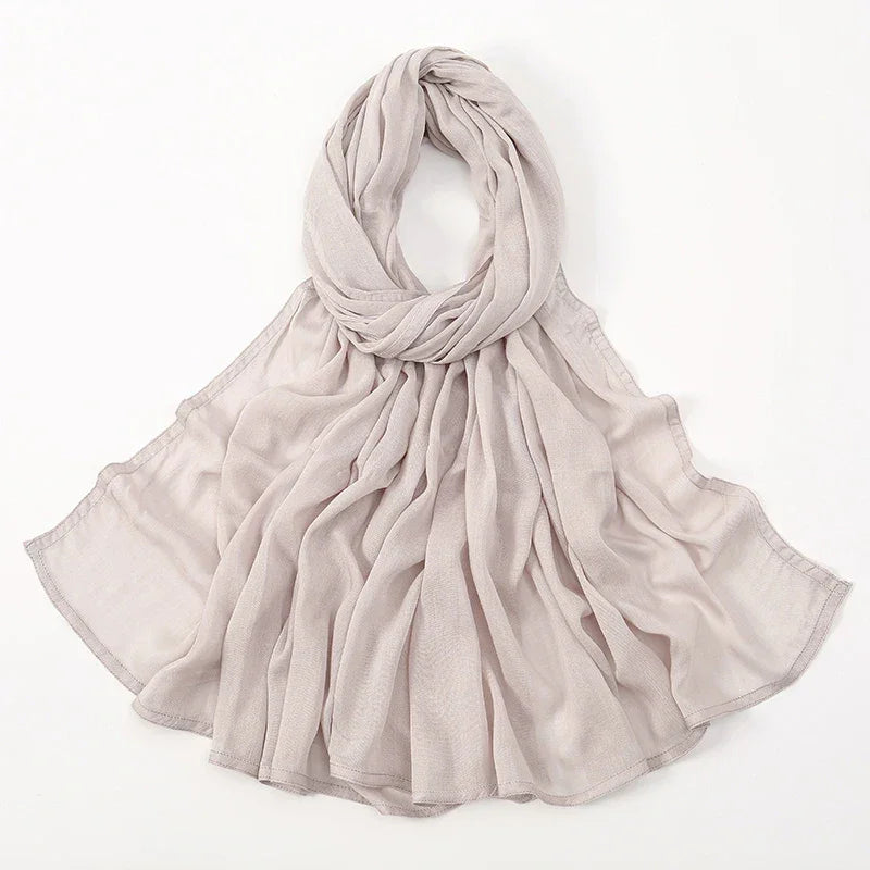 Thin Plain Shawl Soft Viscose Rayon Headscarf - Palm and Thread