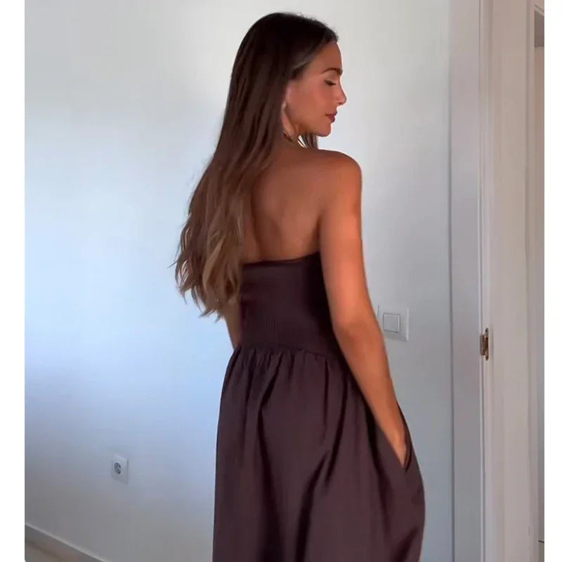 New Chic Tube Top Hanging Neck Dress - Palm and Thread