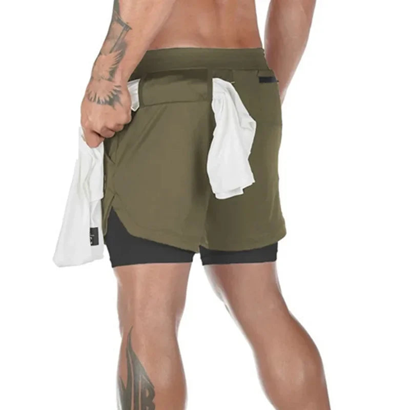 Running 2 In 1 Fitness Sport Workout Training Short - Palm and Thread