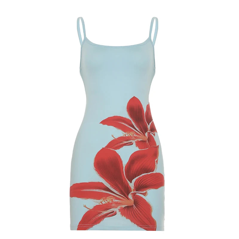 Floral Print Slim Fit Mini Sundress
