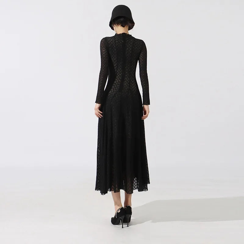 Hollow Out Mesh Maxi Dress - Palm and Thread