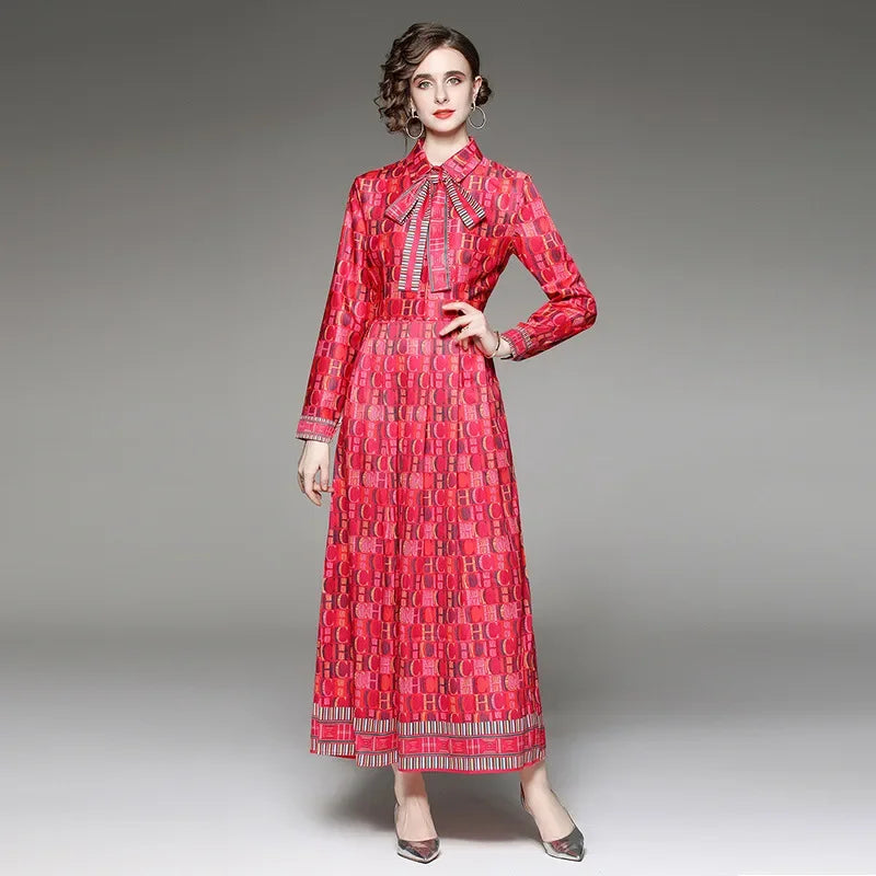 Versatile Waist-Slimming Positioning Printed Dress - Palm and Thread