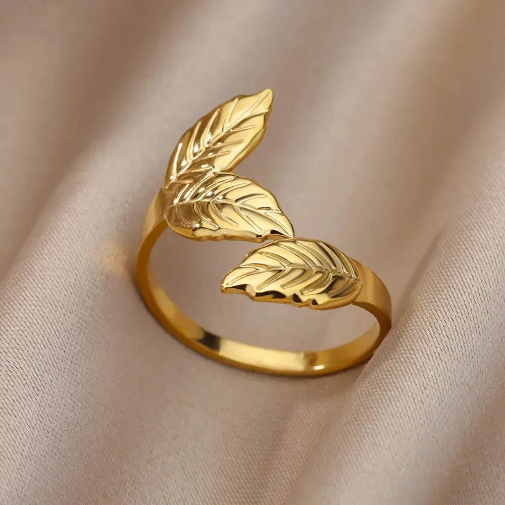 Gold Color Hollow out Open Finger Ring - Palm and Thread