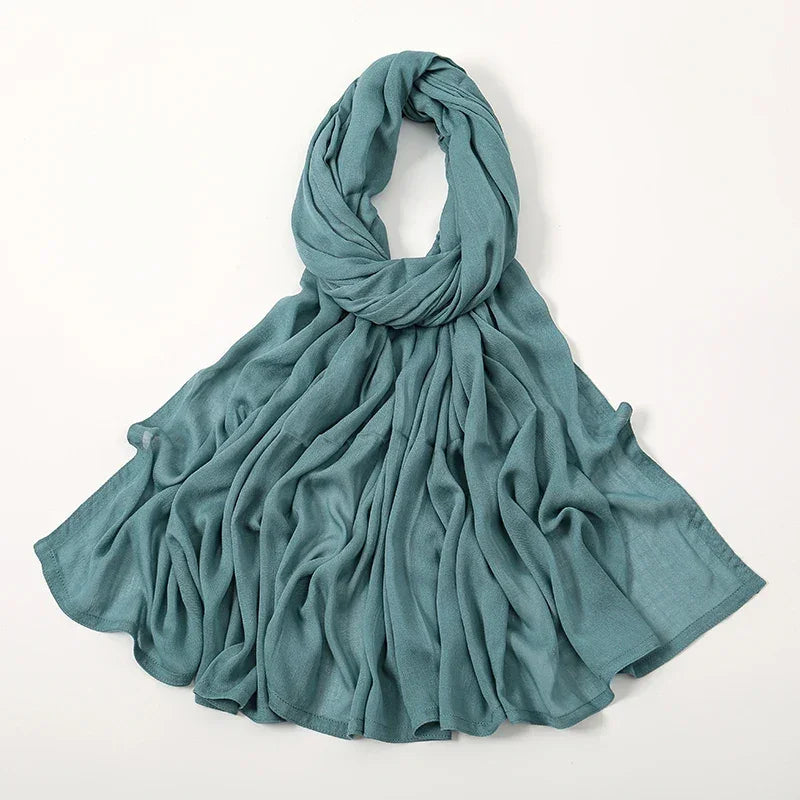 Thin Plain Shawl Soft Viscose Rayon Headscarf - Palm and Thread