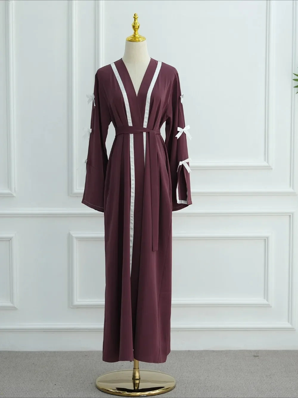 Bow Vestidos Largos Split Sleeve Abaya - Palm and Thread
