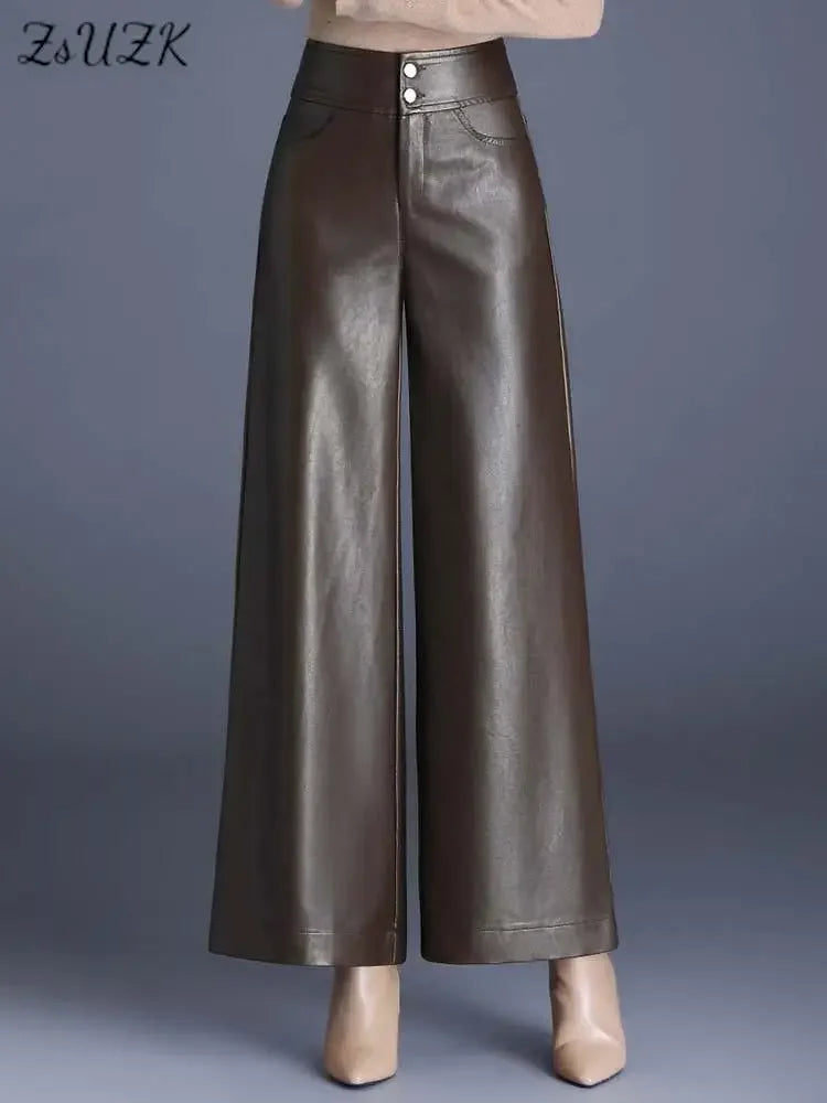 PU Leather Wed Leg Pant - Palm and Thread