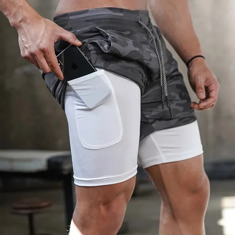 Running 2 In 1 Fitness Sport Workout Training Short - Palm and Thread