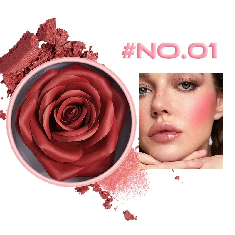 4-Shade Rose Petal Blush 3D petal rose Makeup Blush - Palm and Thread
