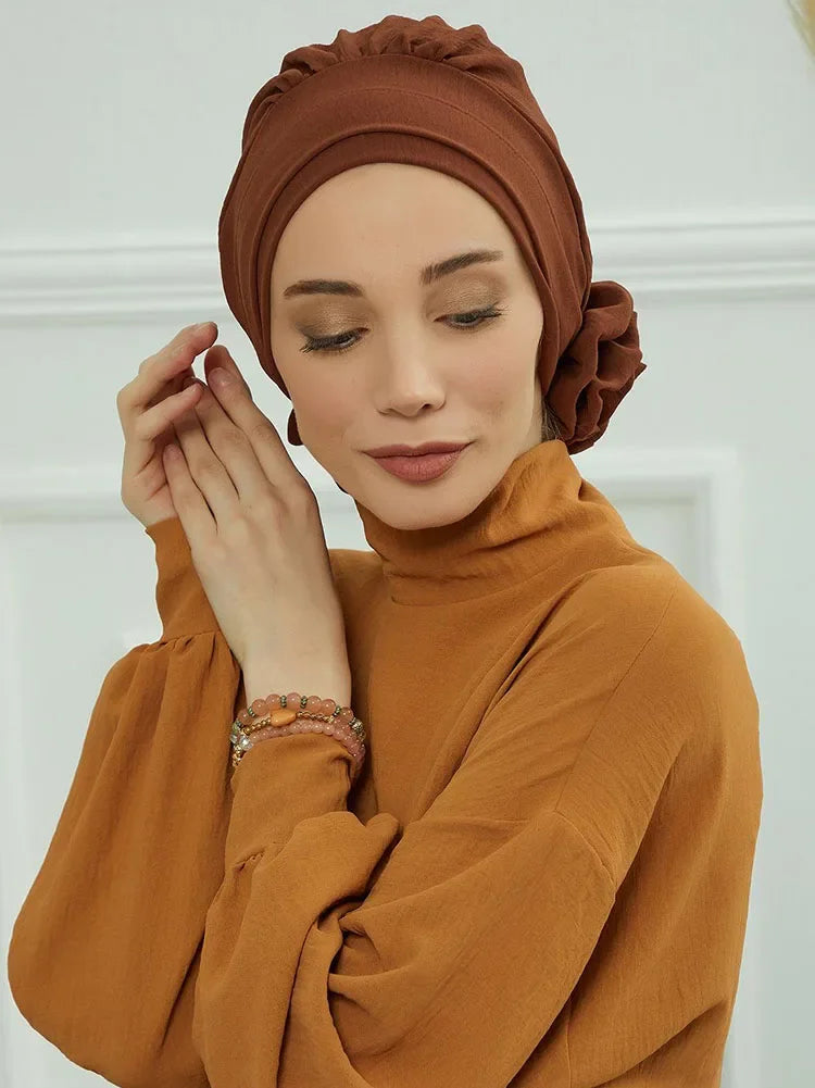 Plain Instant Turban Hat Inner Hijab - Palm and Thread