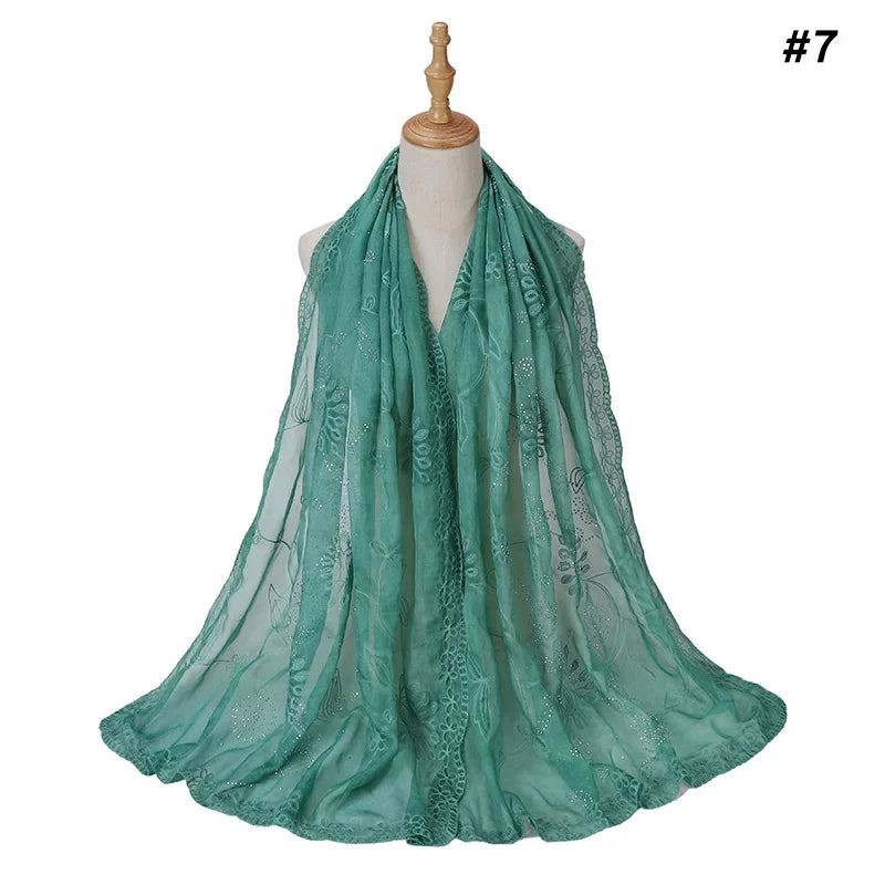 Silk Embroidered Baotou Gauze Fashion Scarf - Palm and Thread