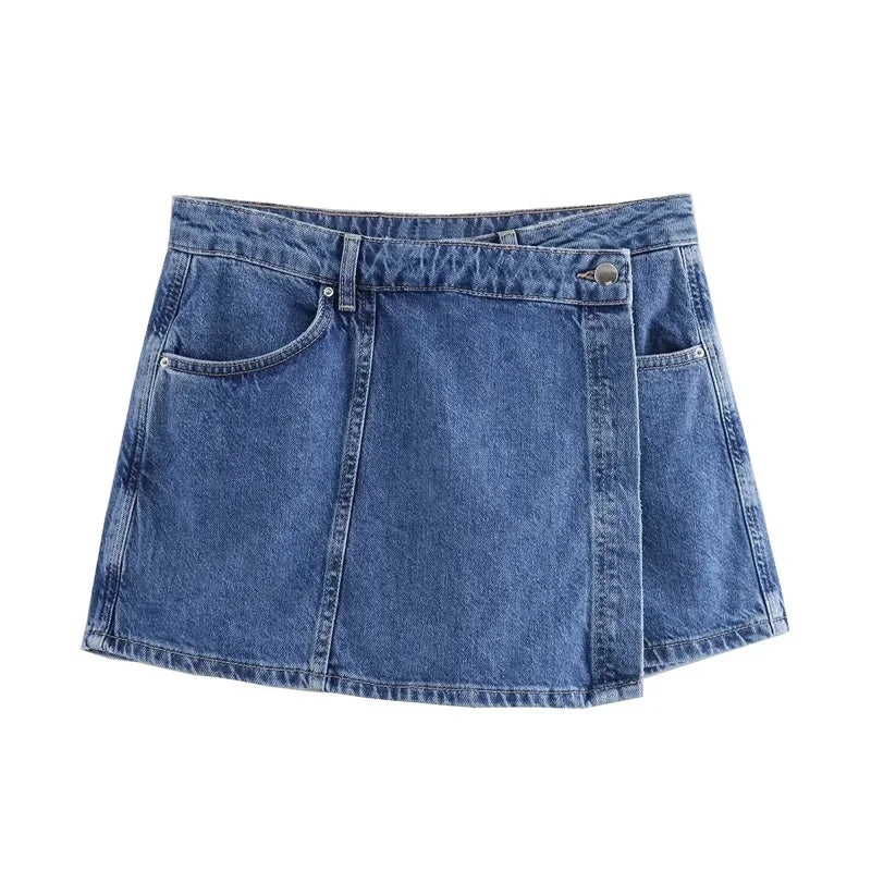 Denim Cropped Shirt and Skirt - Palm and Thread