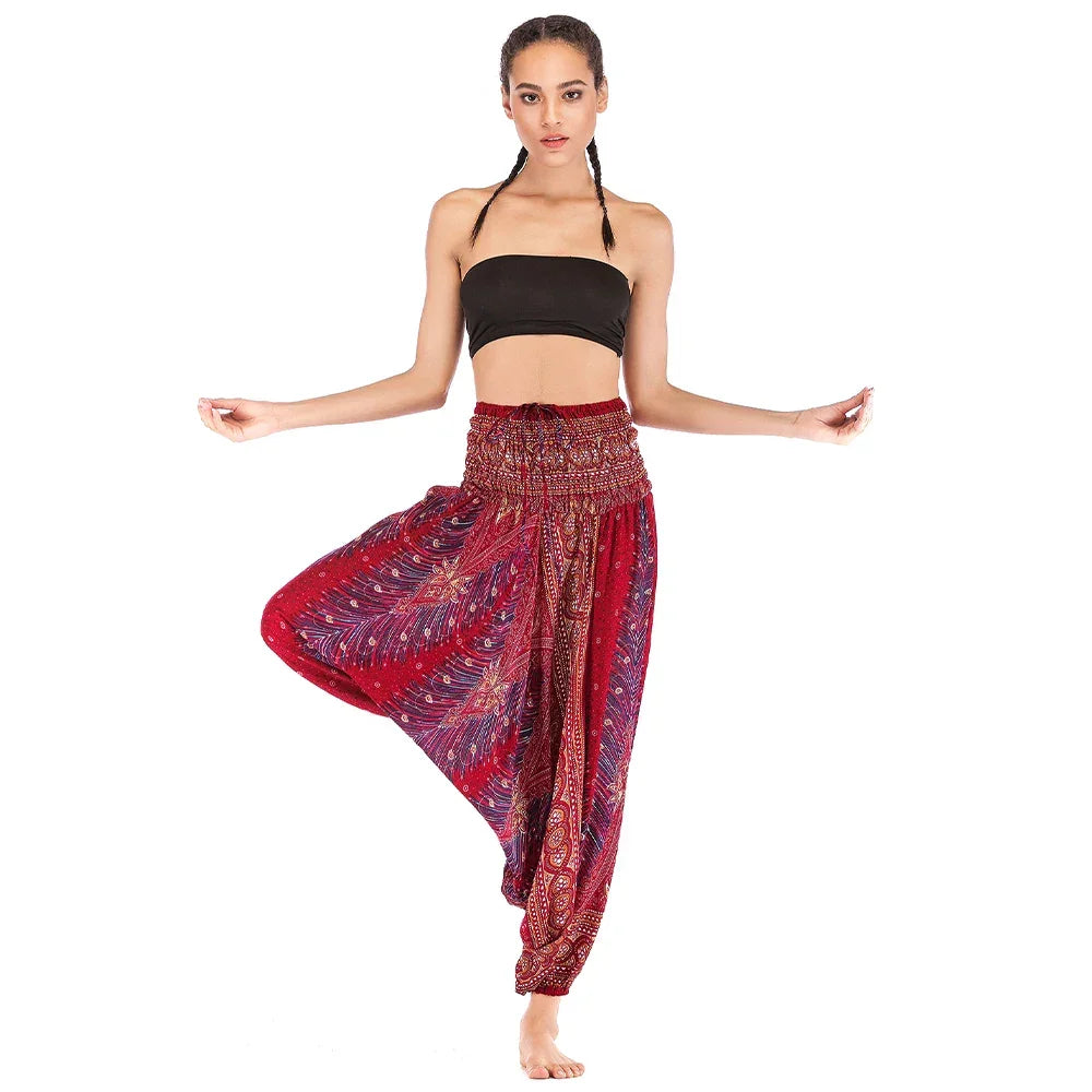 Bohemian High Waist Rayon Harem Baggy Pant - Palm and Thread