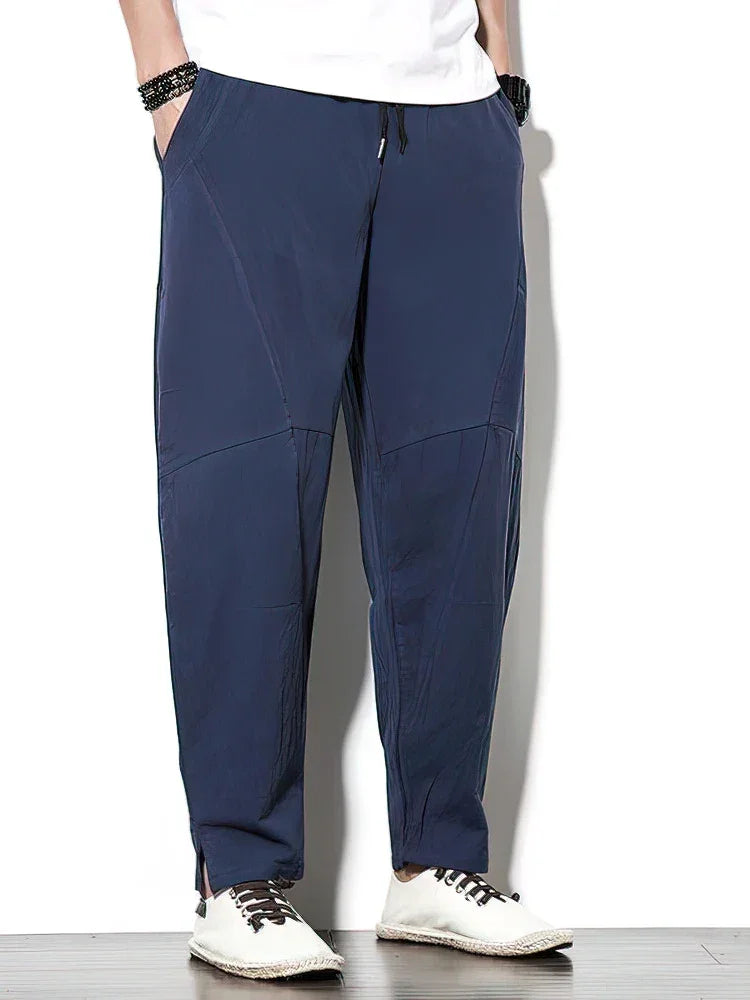 Cotton Linen Baggy Casual Trouser - Palm and Thread