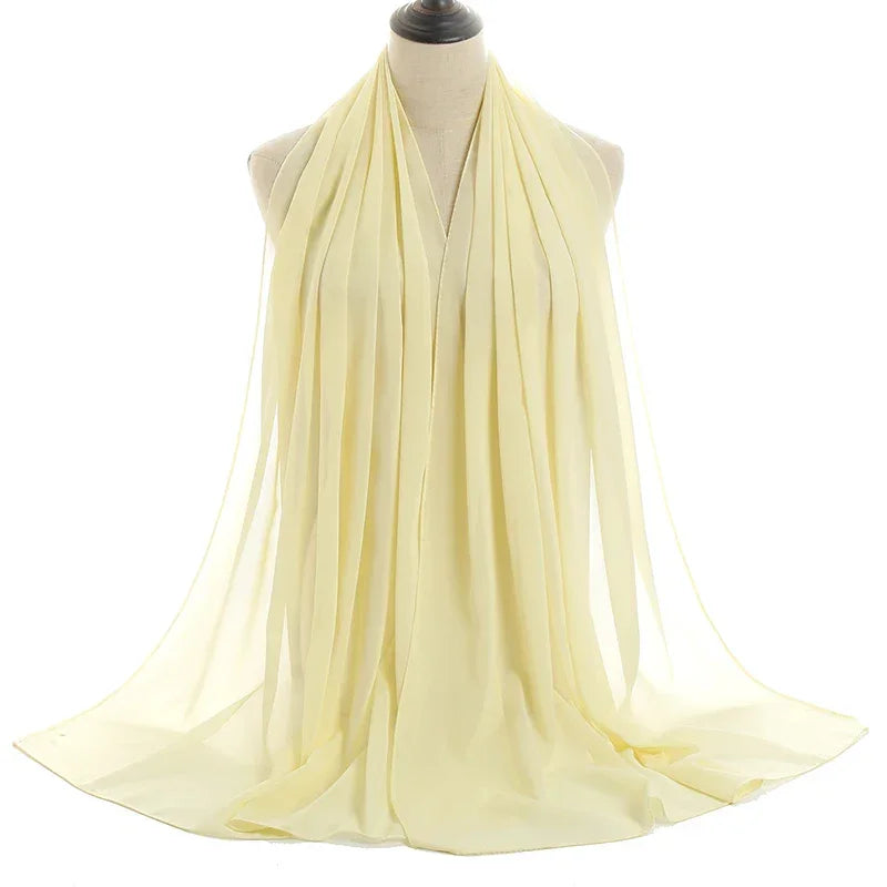 Solid Chiffon Shawl Scarf - Palm and Thread