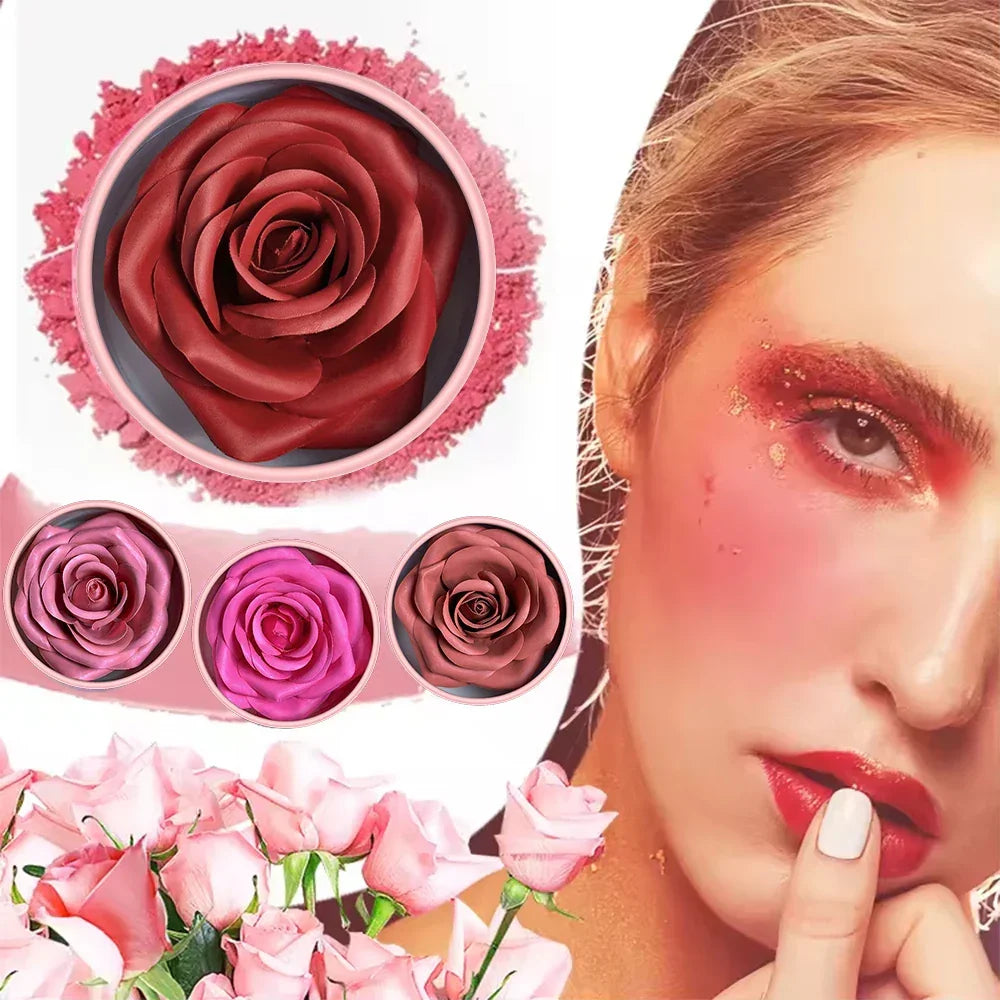 4-Shade Rose Petal Blush 3D petal rose Makeup Blush - Palm and Thread