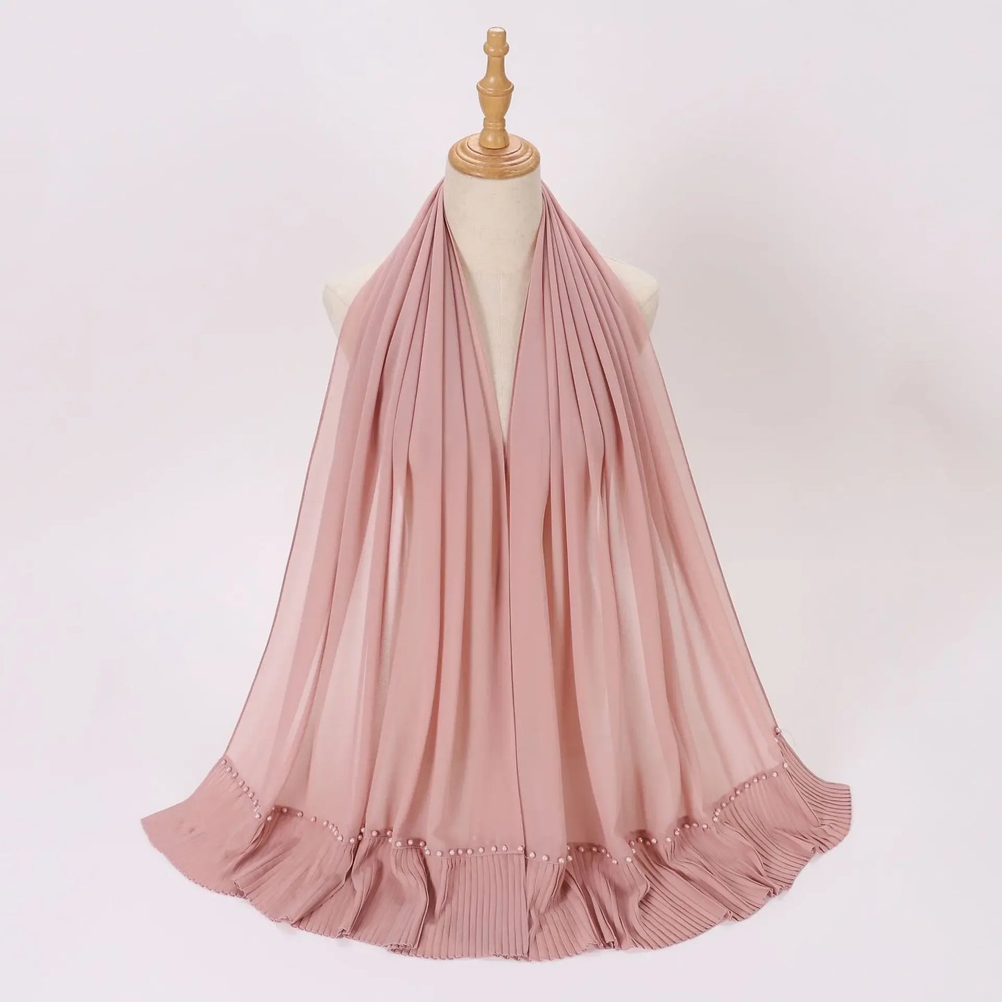 Pleated Chiffon Hijab Ladies Shawl - Palm and Thread