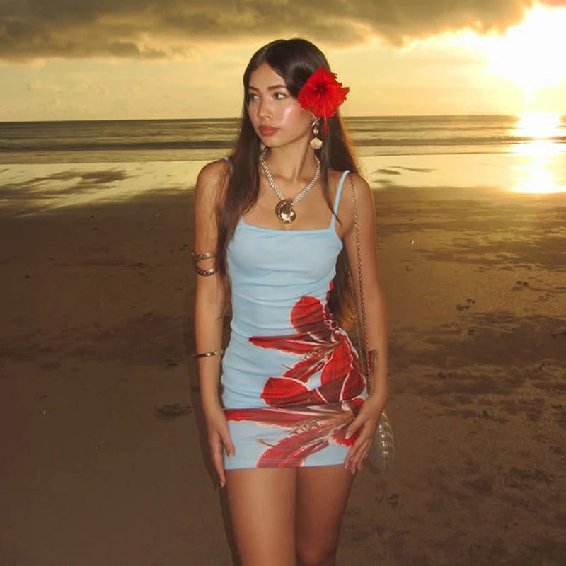 Floral Print Slim Fit Mini Sundress