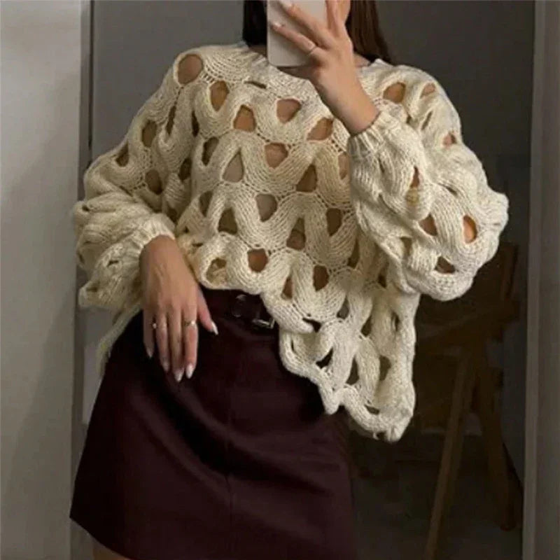Hollow Out Resort Blouse - Palm and Thread