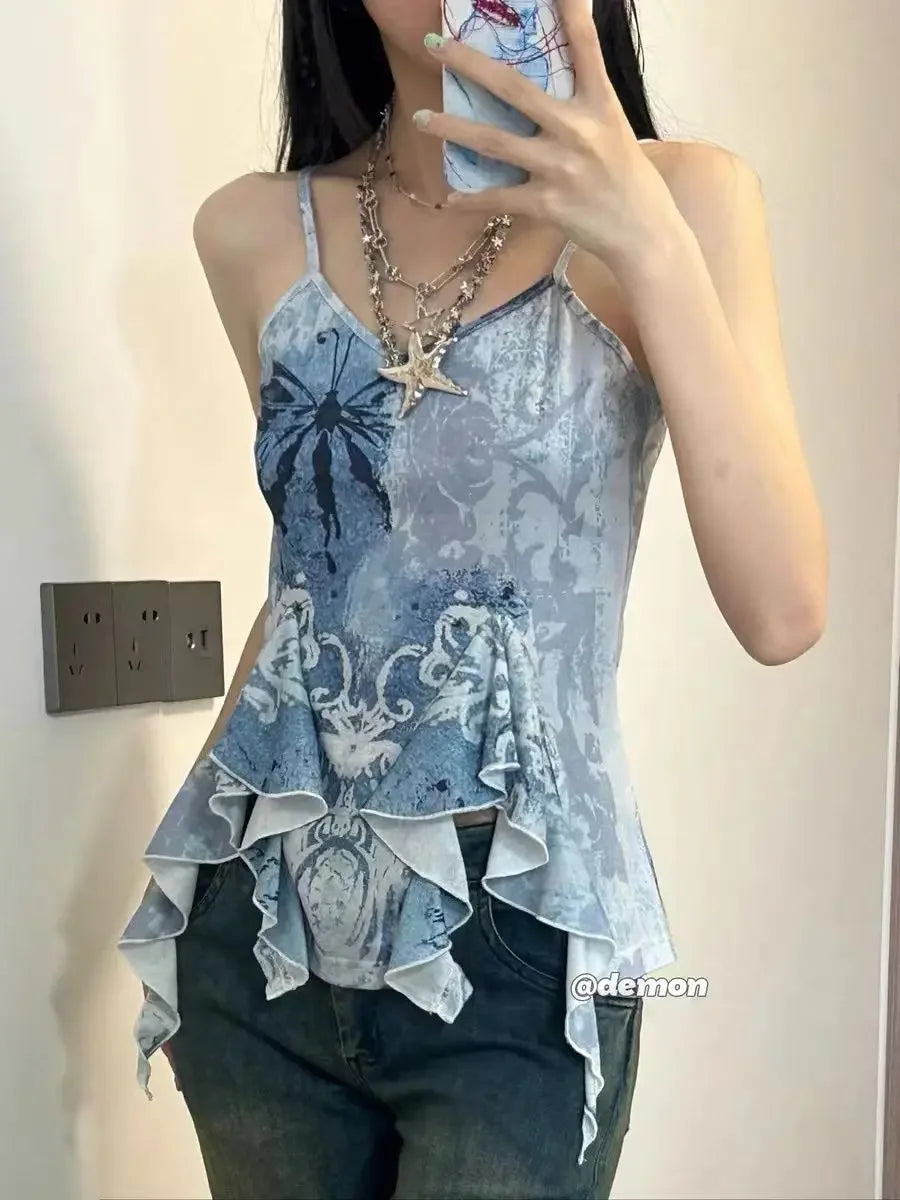 Asymetrical Tank Camis Top - Palm and Thread