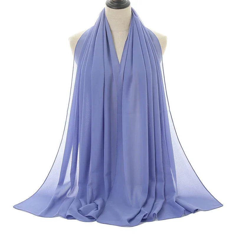 Solid Chiffon Shawl Scarf - Palm and Thread
