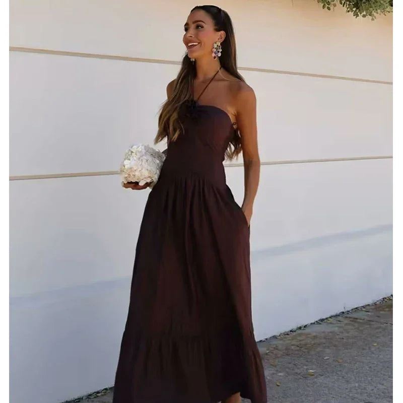 New Chic Tube Top Hanging Neck Dress - Palm and Thread