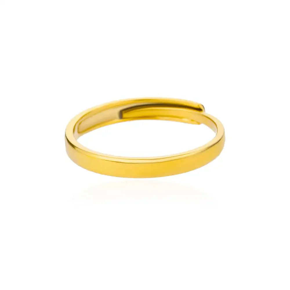 White Zircon Flower Leaf Shape Stainless Steel Ring - Palm and Thread