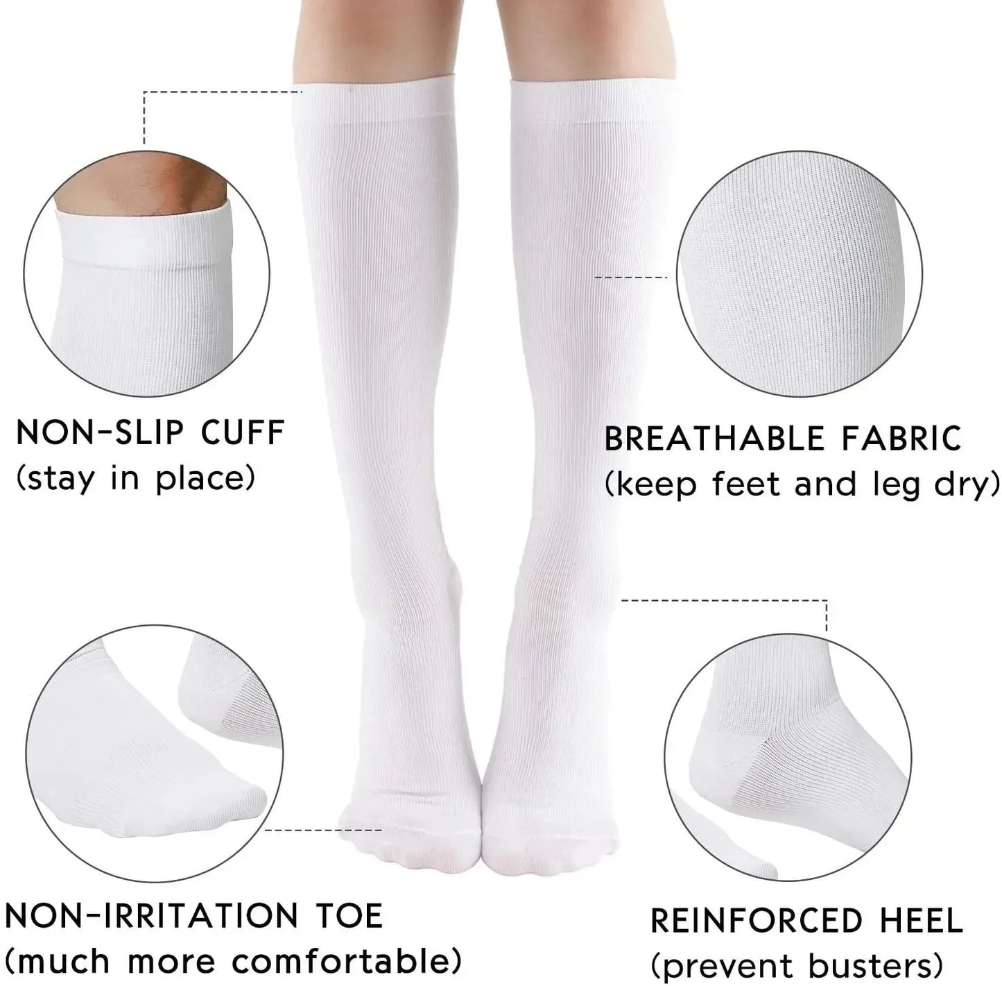 Soild Color Compression Stockings - Palm and Thread