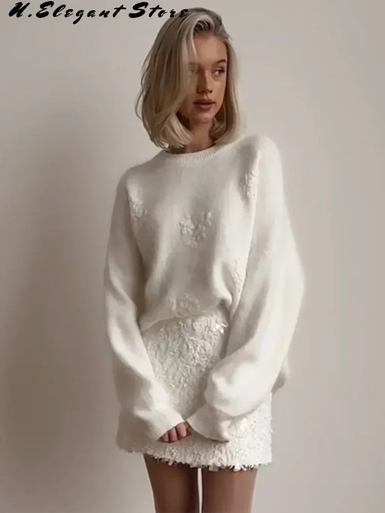 Luxury Embroidery Print Knitted Pullover - Palm and Thread