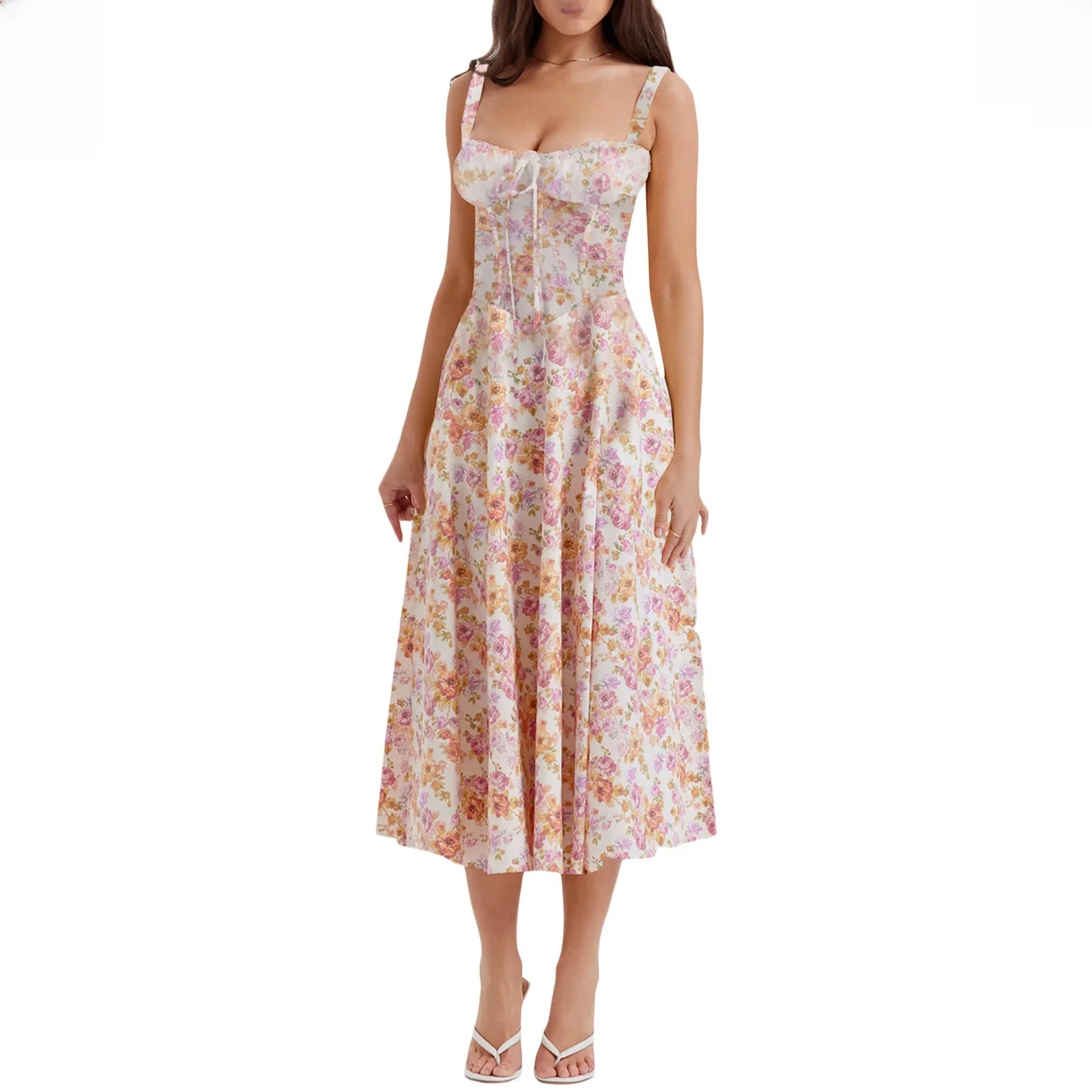 Elegant Waist-Tied Slimming Dress