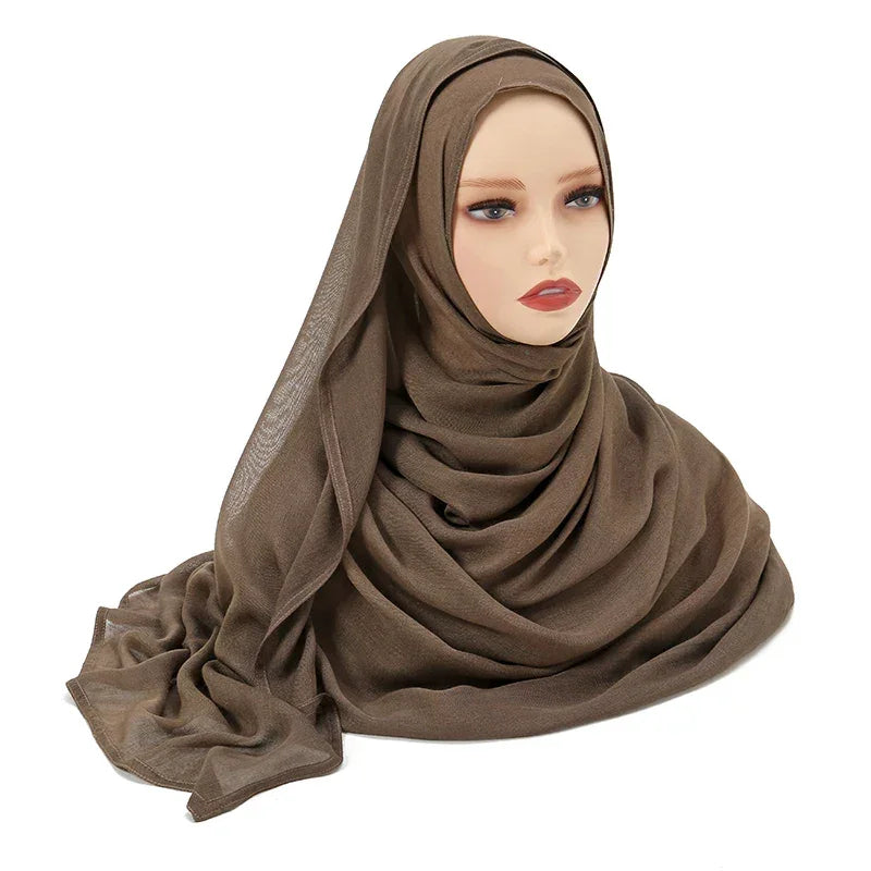 Thin Plain Shawl Soft Viscose Rayon Headscarf - Palm and Thread